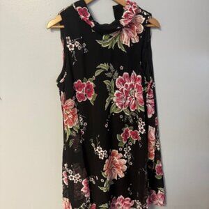 0424-14 Floral Tieneck halter dress
